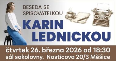 Beseda se spisovatelkou Karin Lednickou