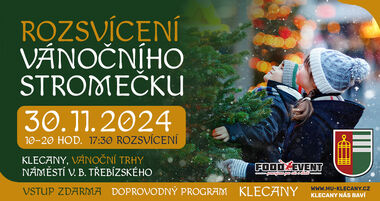 Rozsvícení vánočního stromečku v Klecanech